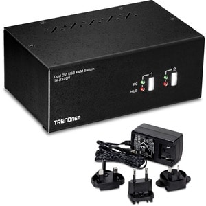 TRENDnet TK-232DV KVM Switchbox - TAA Compliant - 2 Computer(s) - 1 Local User(s) - 2048 x 1536 - 6 x USB - 6 x DVI - Desktop