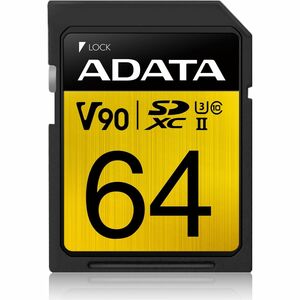 Adata Premier ONE 64 GB Class 10/UHS-II (U3) V90 SDXC - 290 MB/s Read - 260 MB/s Write - Lifetime Warranty