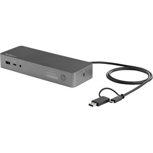 StarTech.com Universal Laptop Docking Station, Hybrid USB-C & USB-A Dock, Dual 4K DP & HDMI, 100W PD, Mac / Windows / Chro