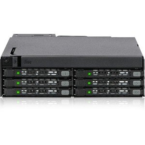 Icy Dock ToughArmor MB606SPO-B Drive Enclosure for 5.25" - Serial ATA/600 Host Interface Internal - Black - 6 x HDD Suppor