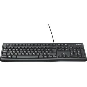Logitech K120 Keyboard - Cable Connectivity - USB Interface - Greek - Black - Netbook, Desktop Computer, Notebook, Server 