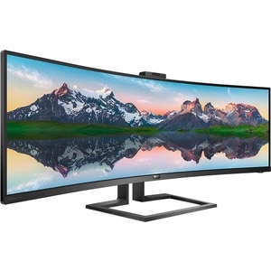 Philips Brilliance 499P9H Webcam Dual Quad HD (DQHD) Gekrümmter Bildschirm Gaming-LCD-Monitor - 32:9 Format - Schwarz - 12