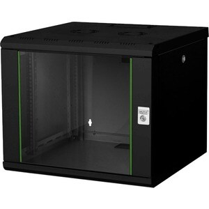 DIGITUS Professional Unique 9U Oberflächenmontierbar Rackschrank für LAN-Schalter, Patchfeld - 482,60 mm Rack Width - Schw
