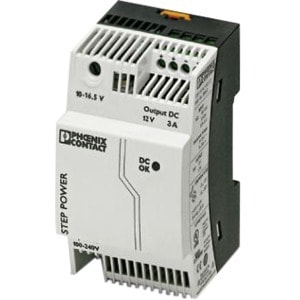 Perle STEP-PS/1AC/12DC/3 Single-Phase DIN Rail Power Supply - DIN Rail - 120 V AC, 230 V AC Input - 12 V DC Output - 36 W