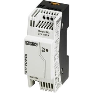 Perle STEP-PS/1AC/24DC/0.75 Single-Phase DIN Rail Power Supply - DIN Rail - 120 V AC, 230 V AC, 250 V DC, 95 V DC Input - 