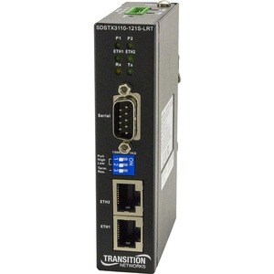 Transition Networks Hardened Slim Serial Device Server - 2 x Network (RJ-45) - 1 x Serial Port - 10/100Base-TX - Fast Ethe