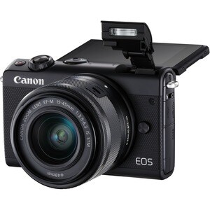 Canon EOS M100 24.2 Megapixel Mirrorless Camera with Lens - 15 mm - 45 mm - Black - Autofocus - 7.6 cm (3") Touchscreen LC