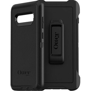 OtterBox Defender Rugged Carrying Case (Holster) Samsung Galaxy S10+ Smartphone - Black - Anti-slip, Dirt Resistant Port, 