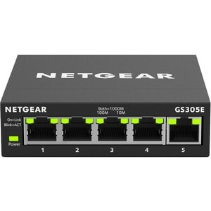Netgear GS305E Ethernet Switch - 5 Ports - Manageable - Gigabit Ethernet - 1000Base-T - 2 Layer Supported - Twisted Pair -
