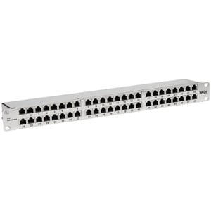 Eaton Tripp Lite Series Cat5e/Cat6 48-Port Patch Panel - Shielded, Krone IDC, 568A/B, RJ45 Ethernet, 1U Rack-Mount, TAA - 