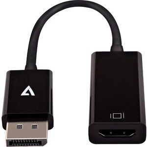V7 CBLDPHDSL-1E 10 cm DisplayPort/HDMI A/V Cable for Projector, TV - First End: 1 x DisplayPort 1.1 Digital Audio/Video - 