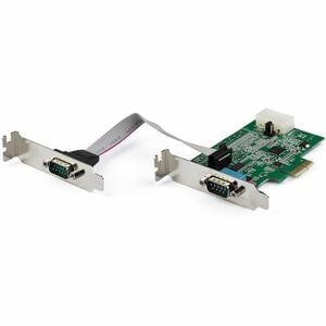 StarTech.com 2-port PCI Express RS232 Serial Adapter Card - PCIe Serial DB9 Controller Card 16950 UART - Low Profile - Win