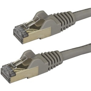 StarTech.com 1m CAT6a Ethernet Cable - 10 Gigabit Category 6a Shielded Snagless 100W PoE Patch Cord - 10GbE Grey UL Certif