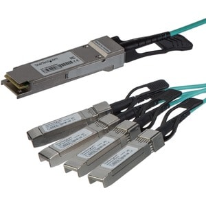 StarTech.com AOC Breakout Cable for Cisco QSFP-4X10G-AOC10M - 15m 40G 1x QSFP+ to 4x SFP+ AOC Cable 40GbE QSFP+ Active Opt