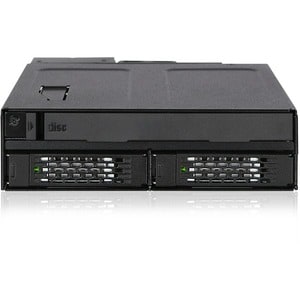Icy Dock ToughArmor MB602SPO-B Drive Enclosure for 5.25" - Serial ATA/300 Host Interface Internal - Black - 2 x HDD Suppor