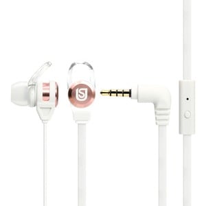 Verbatim Urban Sound Wired Earbud Stereo Earset - White, Rose Gold - Binaural - In-ear - 32 Ohm - 20 Hz to 20 kHz - 120 cm