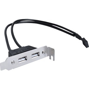 SIIG 2-Port USB 2.0 Low Profile Extension Bracket - 10.60" USB Data Transfer Cable for Motherboard, Desktop Computer - Fir