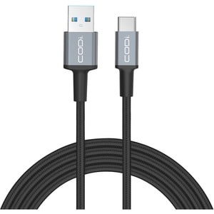 CODi 6' USB-C Braided Nylon Charge & Sync Cable - 6 ft USB/USB-C Data Transfer Cable - First End: 1 x USB Type A - Male - 