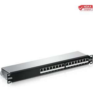 16-Port Cat6a Shielded Patch Panel