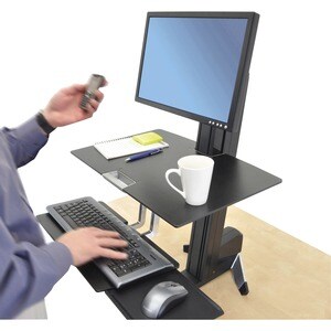 Ergotron WorkFit-S 可调节高度 显示屏脚架 - 高达 76.2 cm (30") 支持屏幕 - 13.15 kg 承载量 - 平板 支持的显示类型 - 90.7 cm 高度 x 68.6 cm 宽度 - 黑