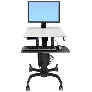 Ergotron WorkFit-C 24-216-085 可调节高度 电脑支架 - 高达 76.2 cm (30") 支持屏幕 - 12.70 kg 承载量 - 60.7 cm 宽度 x 57.9 cm 深度 - 粉末涂层 - 钢, 塑料 -