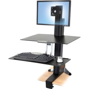 Ergotron WorkFit-S 可调节高度 显示屏脚架 - 高达 61 cm (24") 支持屏幕 - 8.16 kg 承载量 - 平板 支持的显示类型 - 90.7 cm 高度 x 68.6 cm 宽度 - 台式机 - 抛光 - 铝, 