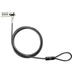 HP Essential 电缆锁 用于 笔记本电脑 - 1.22 m 线缆 - 密码锁 - 黑 - 镀锌钢 - 用于 笔记本电脑