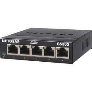Netgear 300 GS305v3 5 Anschlüsse Ethernet-Switch - 2 Unterstützte Netzwerkschicht - Verdrilltes Doppelkabel - Desktop, Wal