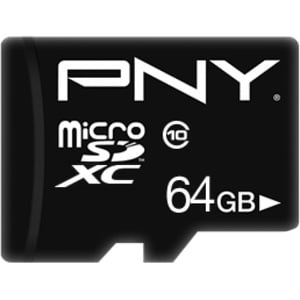 PNY Performance Plus 64 GB Class 10/UHS-I (U1) microSDXC - 10 MB/s Write