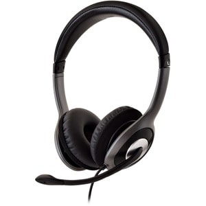 V7 Deluxe HU521-2EP Wired Over-the-head, On-ear Stereo Headset - Black, Dark, Grey - Microsoft Teams Certification - Binau