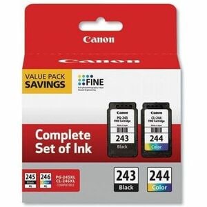 Canon PG-243 / CL-244 Original Laser Ink Cartridge - Value Pack - Black, Color Pack - Laser