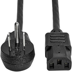 Eaton Tripp Lite Series Desktop Computer AC Power Cord, Right-Angle NEMA 5-15P to C13 - 10A, 125V, 18 AWG, 3 ft. (0.91 m),