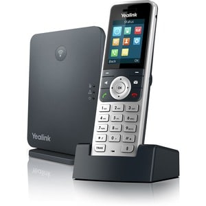 Yealink W53P IP Phone - Cordless - Corded - DECT - Wall Mountable, Desktop - Alabaster Silver, Classic Gray - 1 x Handset 
