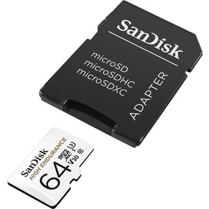 SanDisk High Endurance 64 GB Class 10/UHS-I (U3) microSDXC - 100 MB/s Read - 40 MB/s Write - 2 Year Warranty