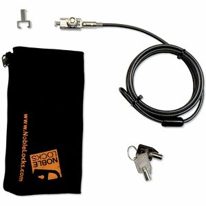 Noble NG04T Cable Lock For Notebook, Docking Station, Printer, Projector - 1.80 m Cable - Patented T-bar/Key Lock - Silver