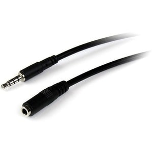 StarTech.com Cable de 2m de Extensión de Audífonos con Micrófono Mini-Jack 3,5mm 4 pines Macho a Hembra - Cable for Auricu