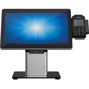 Elo Slim Desk Mount for Touchscreen Monitor, Cradle, Bar Code Reader, Fingerprint Reader, Webcam - Black, Silver - 22" Scr