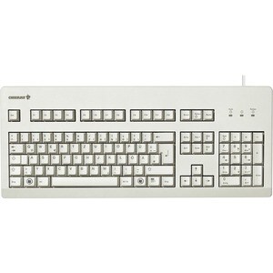CHERRY G80-3000 Keyboard - Cable Connectivity - PS/2, USB Interface - English (US) - Light Grey - 104 Key