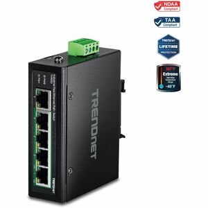 5-Port Industrial Fast Ethernet PoE+ DIN-Rail Switch