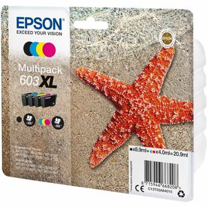 Epson 603XL Original Extra Large Yield Inkjet Ink Cartridge - Multi-pack - Black, Cyan, Magenta, Yellow - 4 / Pack - Inkje