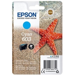 Epson 603 Original Inkjet Ink Cartridge - Single Pack - Cyan - 1 Pack - 130 Pages