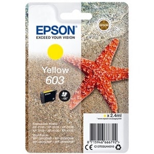 Epson 603 Original Inkjet Ink Cartridge - Single Pack - Yellow - 1 Pack - Inkjet - 1 Pack