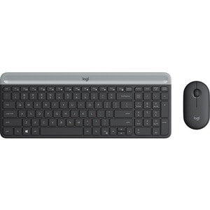 Logitech MK470 Slim Wireless Combo - USB Wireless RF - Graphite - USB Wireless RF - Optical - 1000 dpi - Scroll Wheel - Gr