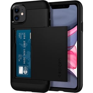 Spigen Slim Armor CS Case for Apple iPhone 11 Smartphone - Black - Drop Resistant - Polycarbonate, Thermoplastic Polyureth