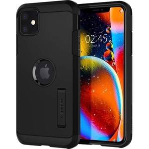 Spigen Tough Armor Case for Apple iPhone 11 Smartphone - Black - Impact Resistant, Shock Resistant, Shock Absorbing, Drop 