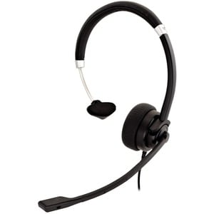 V7 Deluxe HU411 Wired Over-the-head, On-ear Mono Headset - Black, Silver - Microsoft Teams Certification - Monaural - Supr