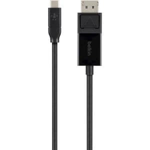 Belkin USB-C to DisplayPort Adapter Cable 4k 60Hz 6 foot - Black - 5.91 ft DisplayPort/USB A/V Cable for Monitor, Notebook