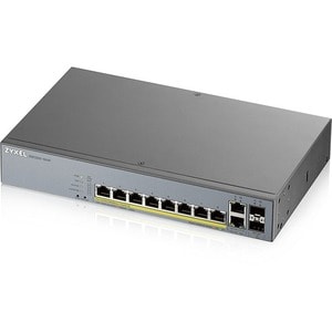 ZYXEL GS1350 GS1350-12HP 8 Ports Manageable Ethernet Switch - 2 Layer Supported - Modular - 2 SFP Slots - Twisted Pair, Op