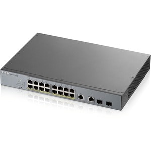 ZYXEL GS1350 GS1350-18HP 16 Ports Manageable Ethernet Switch - 2 Layer Supported - Modular - 2 SFP Slots - Twisted Pair, O