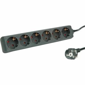 Roline PowerBar Steckdosenleiste - 6 x Typ F (CEE 7/3) - 1,50 m Kabel - 250 V AC Voltage - 3,60 kW - Desktop - Schwarz